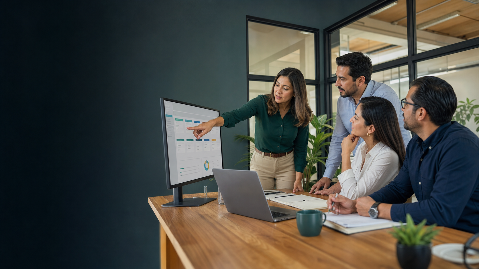 Equipo comercial latinoamericano revisando su pipeline en un CRM